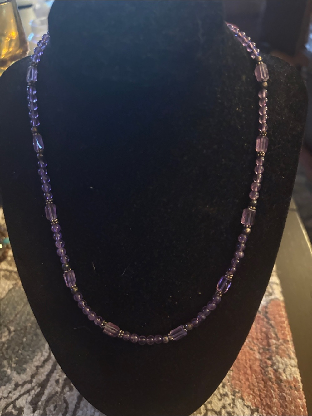 Purple Beaded Women’s Necklace - Elegant Amethyst Tone